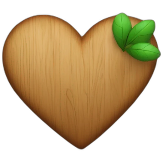 Pala corazón con cabo de madera emoji