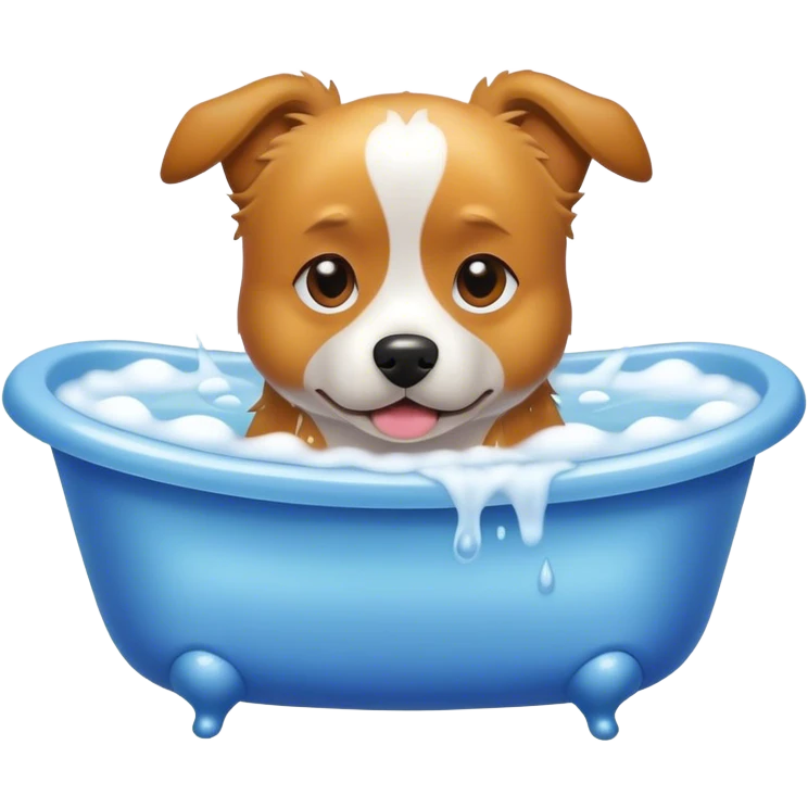Dog in bath emoji