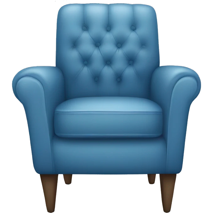 blue dining room chair, front  emoji