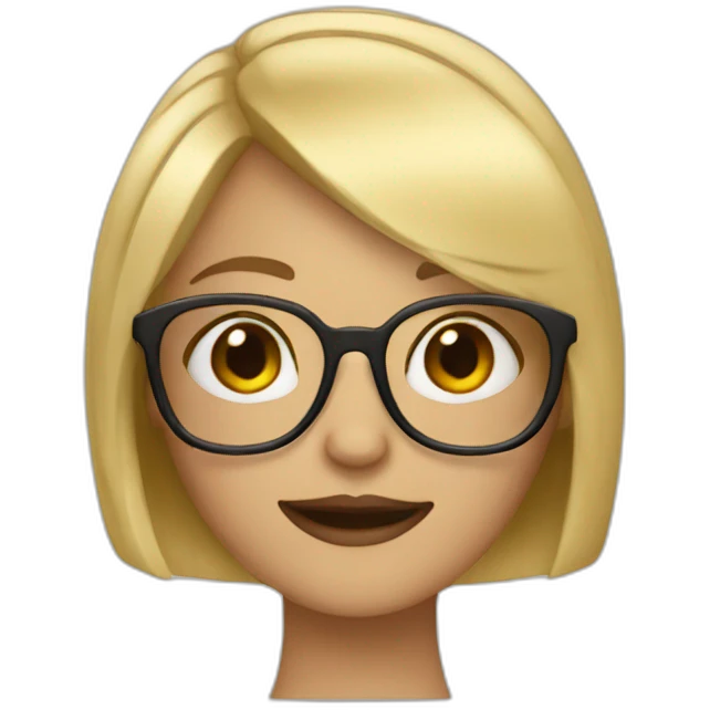 blonde girl with bob hair in glasses emoji
