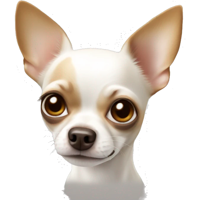 White Apple head chihuahua with brown spots  emoji