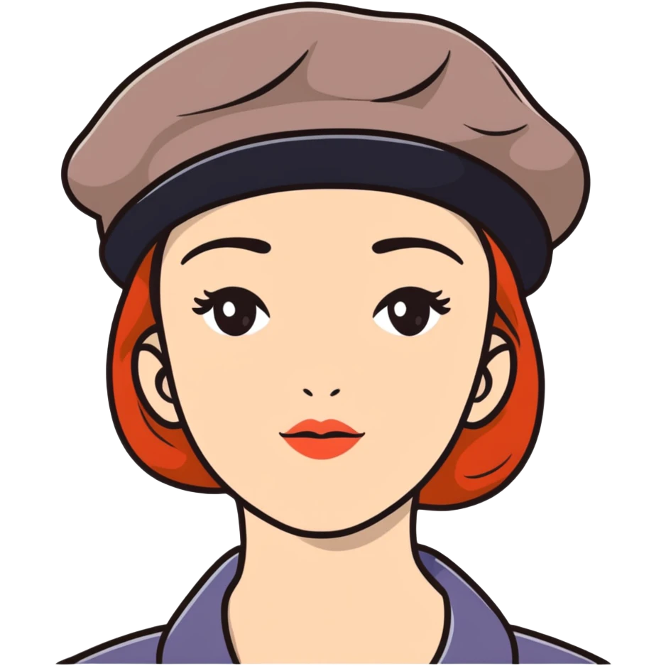 Parisian woman wearing a beret hat emoji