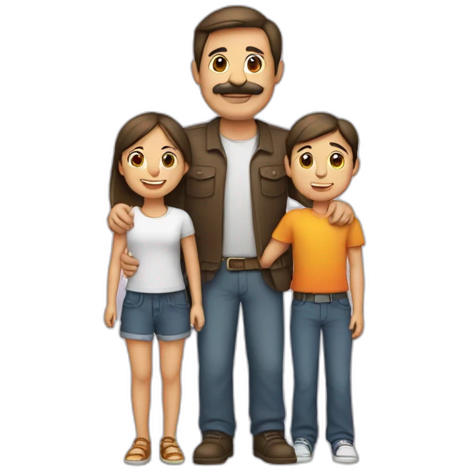 Señor con hijo y hija emoji
