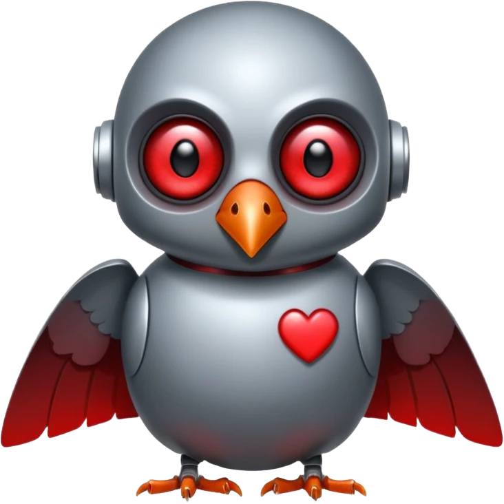 Robot Vampire in love with Pigeon emoji