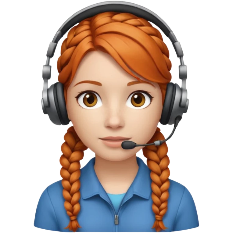 receptionist face braided gingerwith headpset emoji