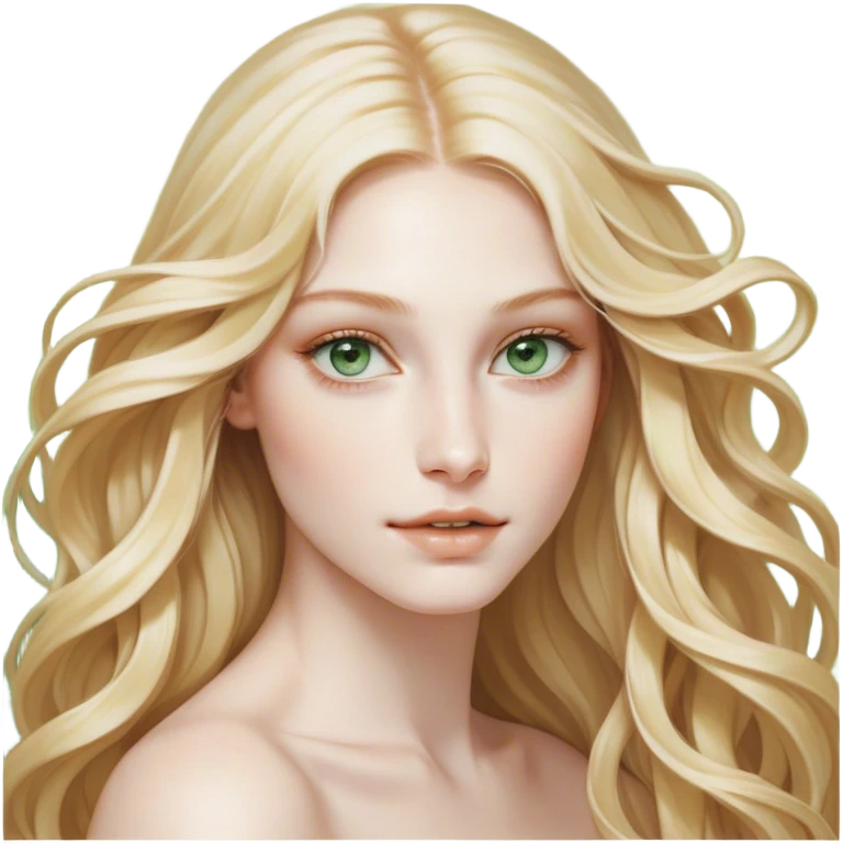 Cinematic Realistic Rapunzel Portrait, with porcelain-like skin featuring a subtle, natural glow, illuminated by soft lighting that brings out the gentle contours of her face. Her long, golden blonde hair cascades in detailed waves, each strand highlighted with a radiant shimmer as it catches the light. Her bright, expressive green eyes exude curiosity and warmth, framed by delicate lashes and soft, arched brows. Her expression is playful and vibrant, with a gentle smile. She is dressed in her classic lavender and pink gown, the fabric textured with delicate folds that flow naturally, catching the light with a soft, radiant glow. The portrait captures a luminous, enchanting aura, seamlessly blending realism with a whimsical, fairytale charm, evoking a timeless sense of beauty and magic. emoji