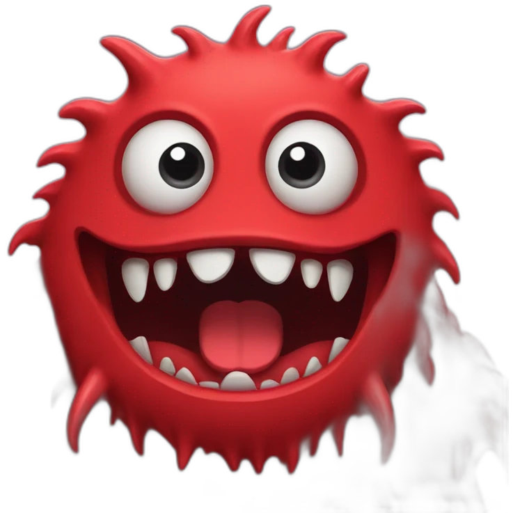 red panic monster emoji