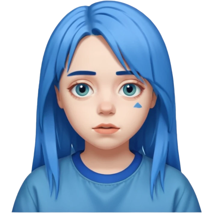 Je veux le bonhomme de Billie eilish en bleue emoji
