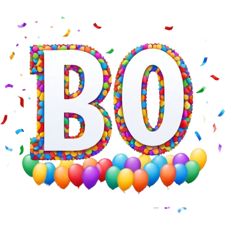 The word Dakota surrounded by confetti for 20 birthday emoji
