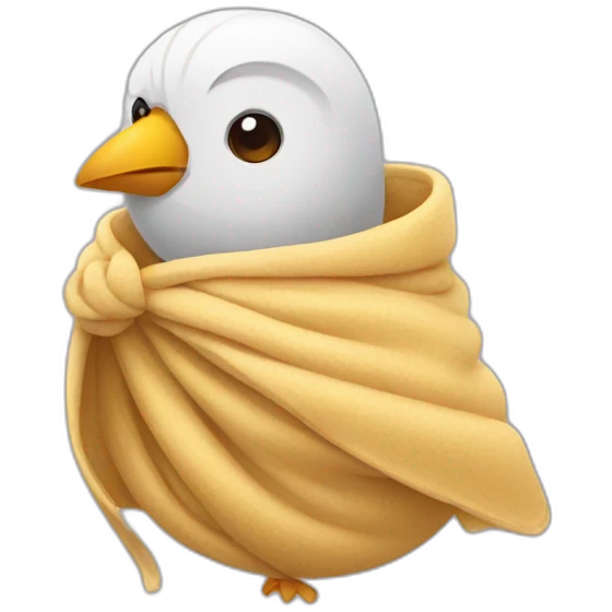 bird wrapped in blanket emoji