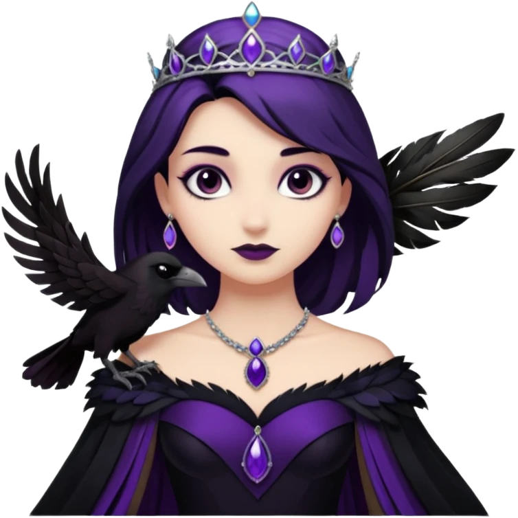 Raven Princess – feather brooch + plum blackgown,Shadow Princesses. emoji