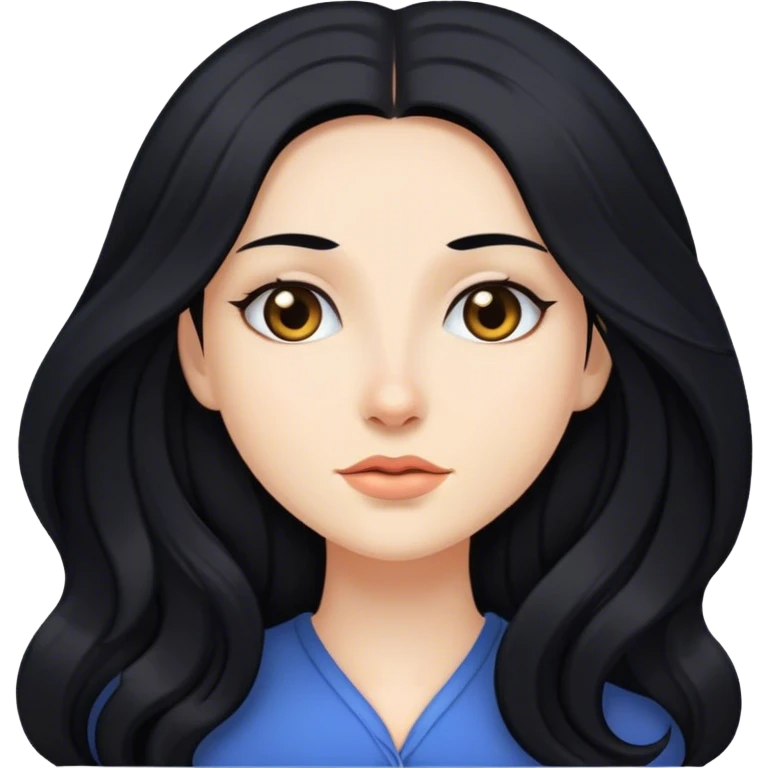 Chica blanca cabello largo negro  emoji