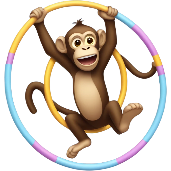 A oversized monkey jumping through a hoop emoji