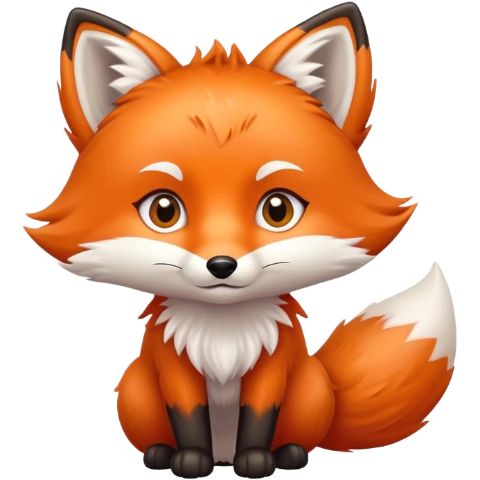cute fox with bright eyes and fluffy tail emoji