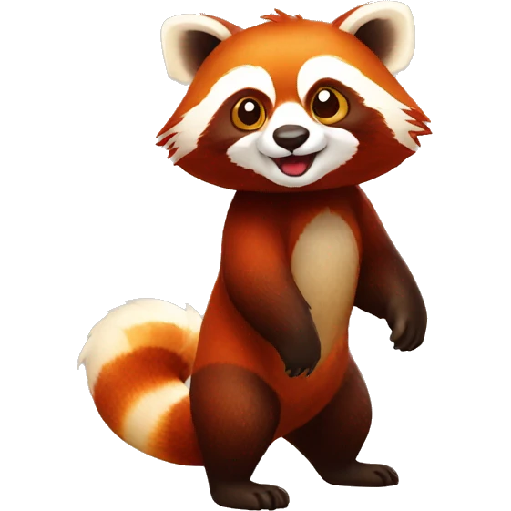Red Panda with beak full body emoji