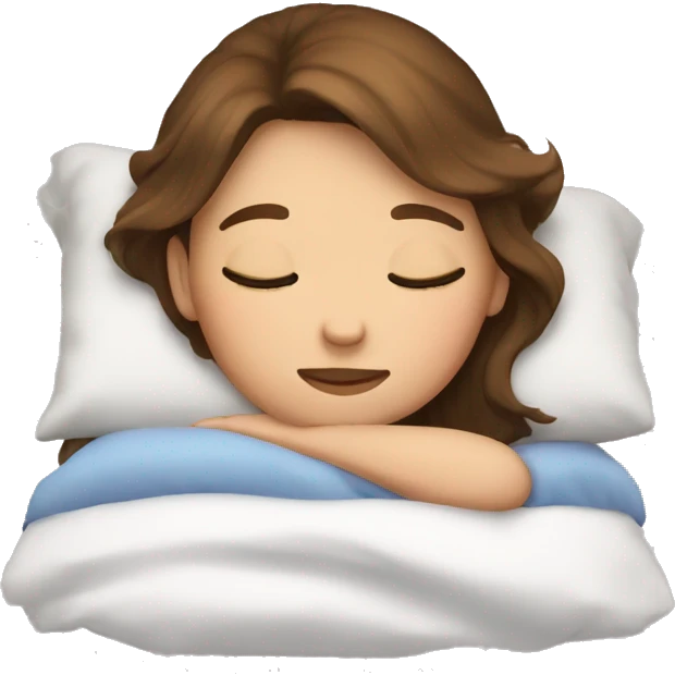 girl with brown hair sleeping emoji