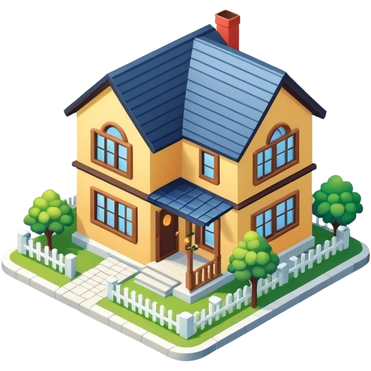 Cozy house exterior isometric emoji