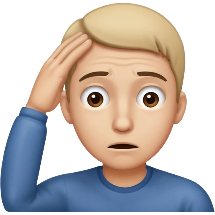Person leaning forward with one hand behind their ear, eyebrows raised, confused face, as if saying "What? emoji