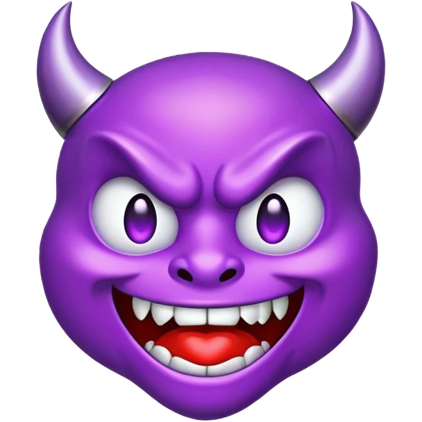 Classic purple devil emoji drool emoji