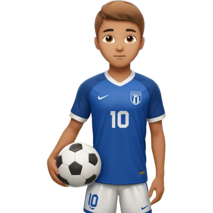 Undergraduate soccer player on college field, focused look, campus stadium lights, cinematic, realistic emoji