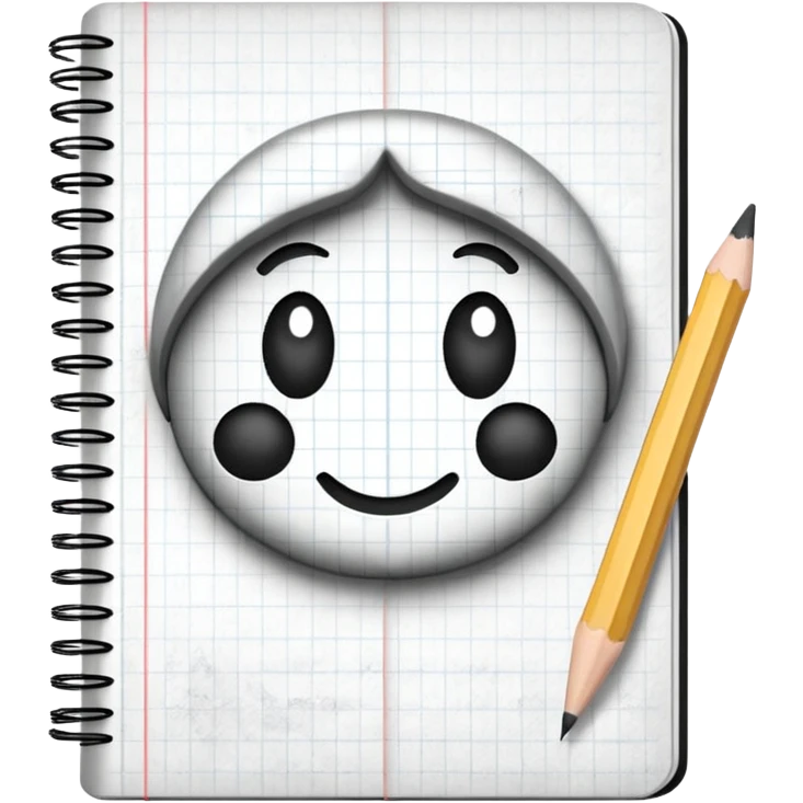 a pencil drawing in a notebook  emoji