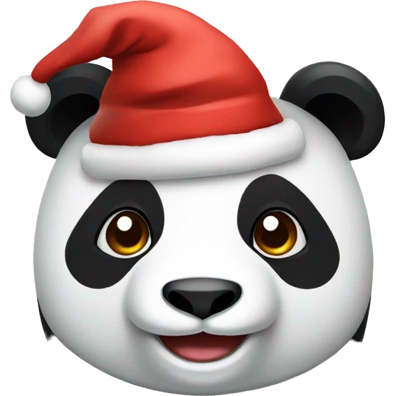 Panda with Xmas hat emoji