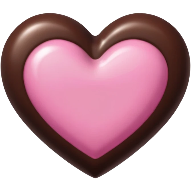 corazón chocolate y rosado  emoji