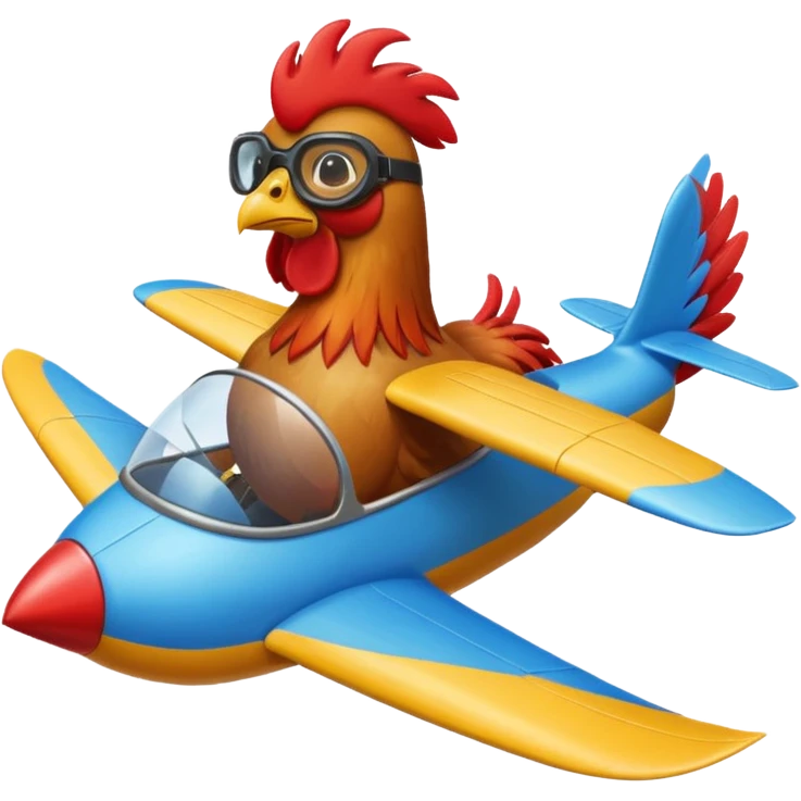 rooster driving glider emoji
