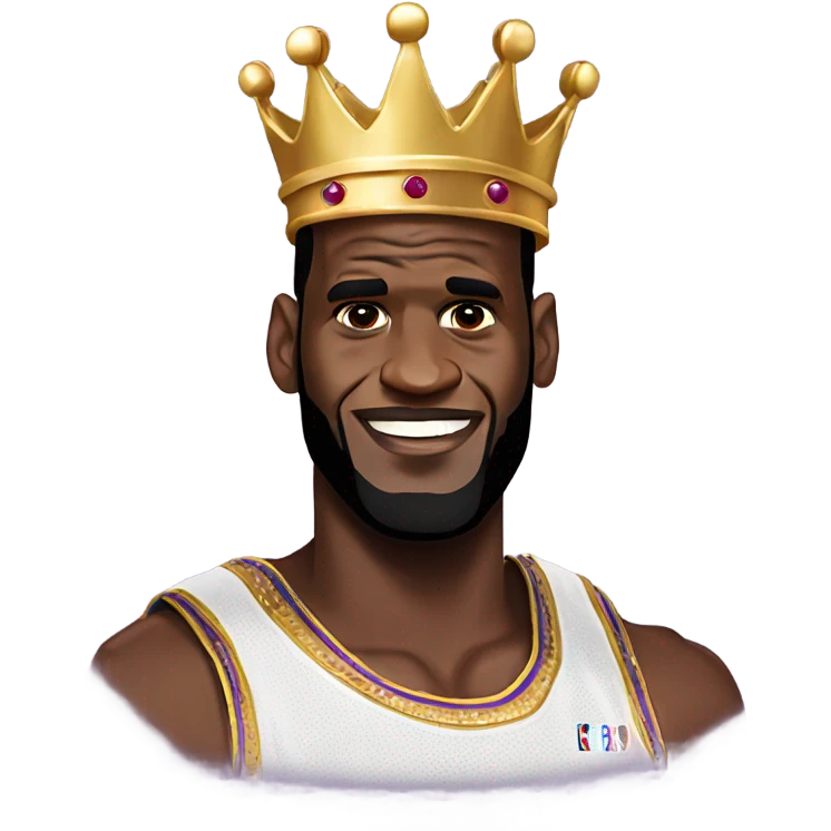 lebron james with a kings crown emoji