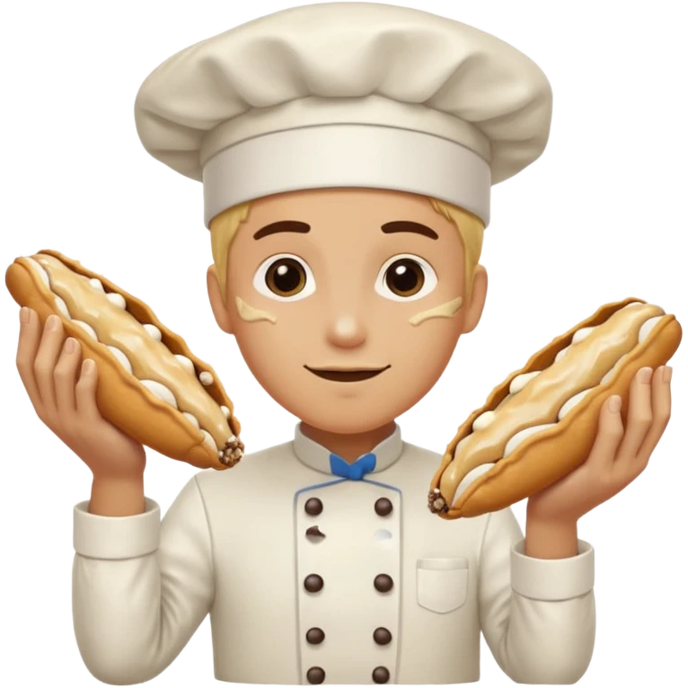 Smashed overworked pastry chef with cannoli emoji