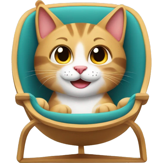Happy cat in lounge chair emoji