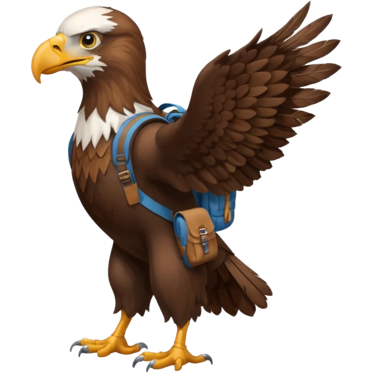 a eagle walking with a backpack
 emoji