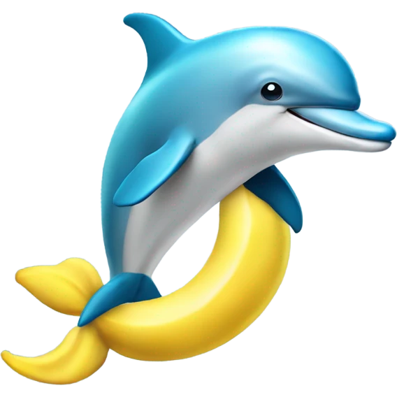 Dolphin in a banana costume  emoji