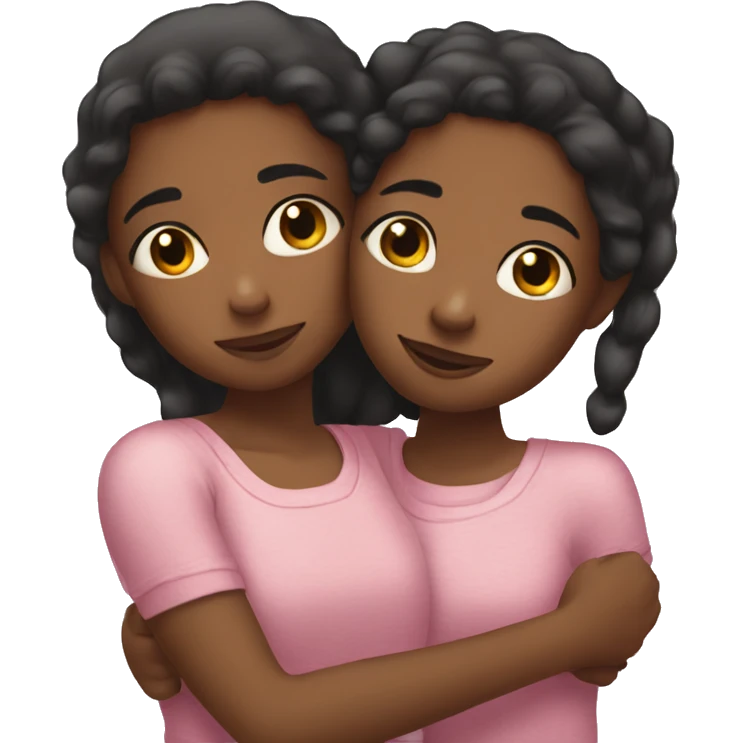 big sister and little sister hug emoji
