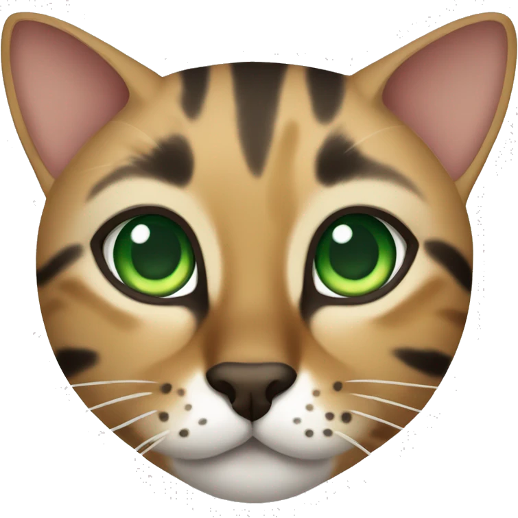 bengal cat with green eyes emoji