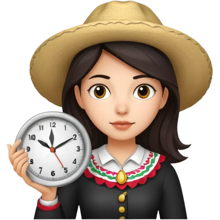Clocking tea Mexican girl emoji