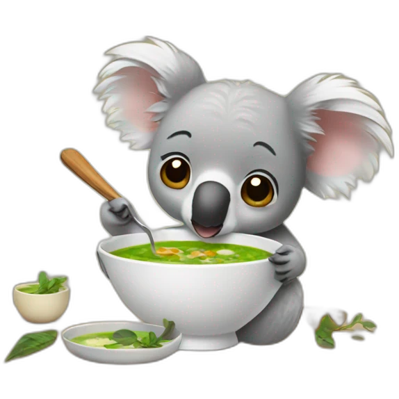 Koala eating soup emoji