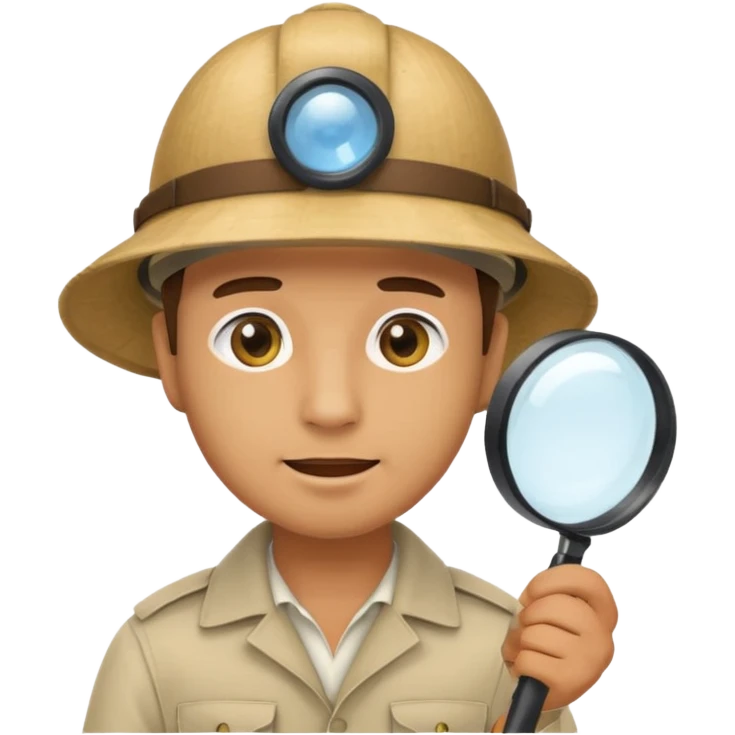 a man with jungle and magnifying glass emoji