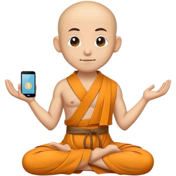  Phone wearing a monk robe in yoga position emoji
