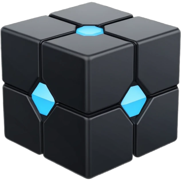 black colour infinity cube emoji
