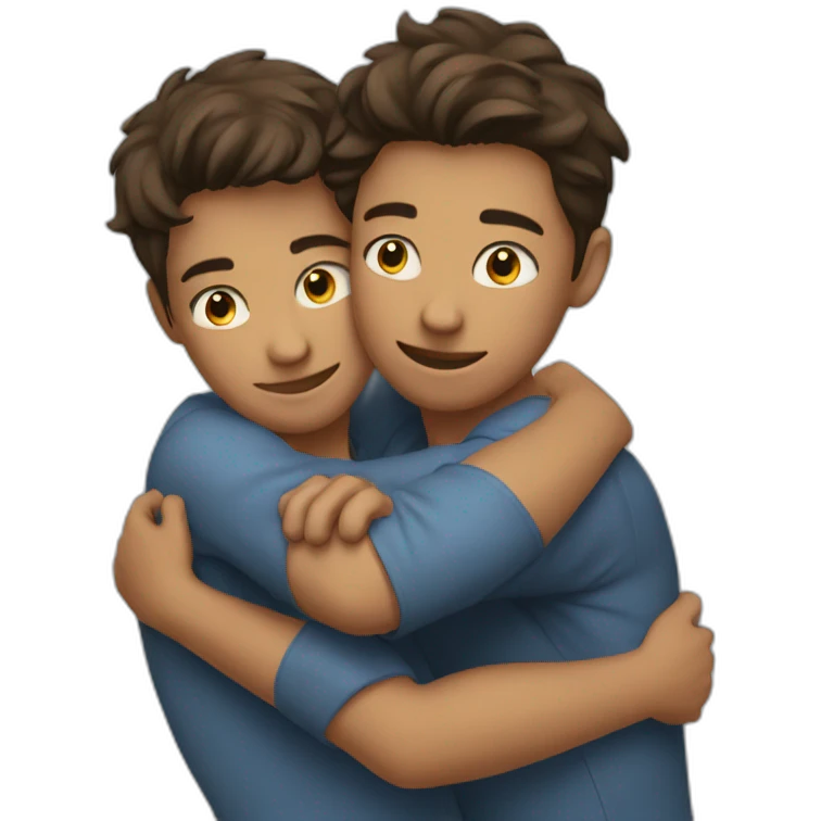 Boys hugging emoji
