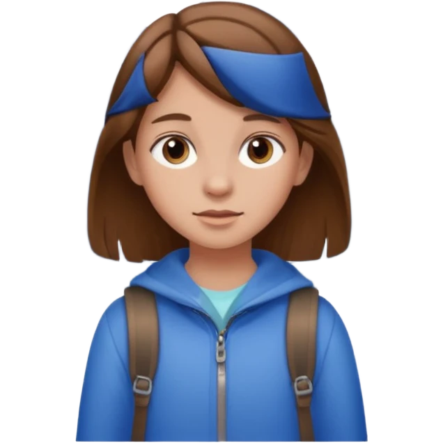 a 12 year old girl with mountains emoji