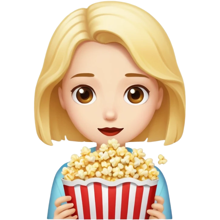 girl eats popcorn emoji