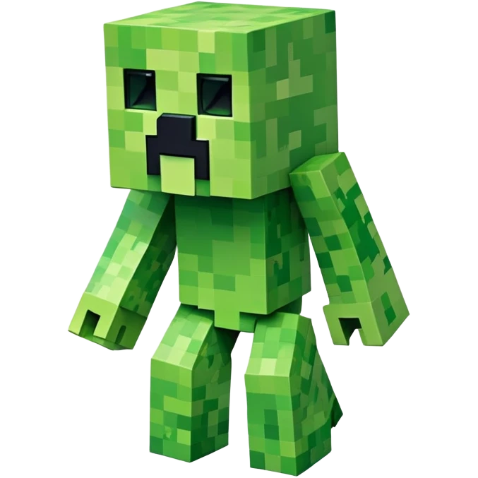 Minecraft Creeper full body, green pixelated monster emoji