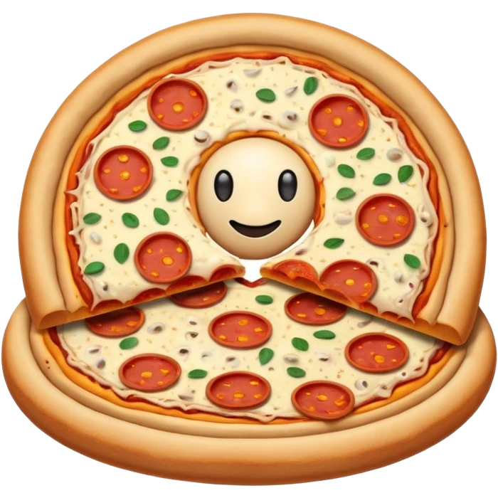 Saturn made of pizza emoji