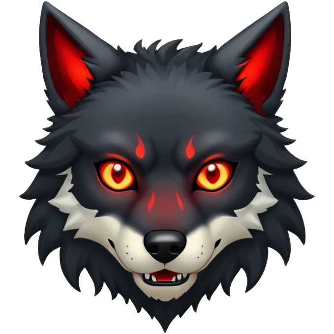 Fenrir Black fur red glowing eyes  emoji