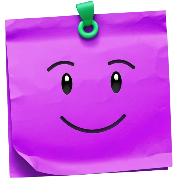 purple post-it note with green checkmark emoji