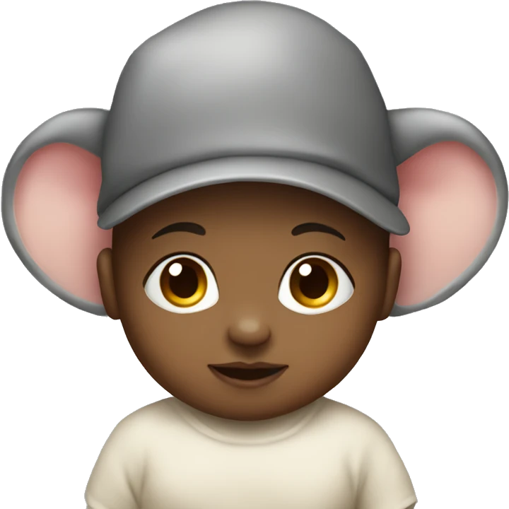 baby with a elephant hat emoji
