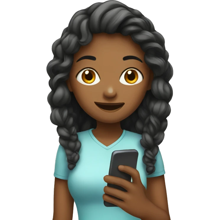 Girl with phone emoji