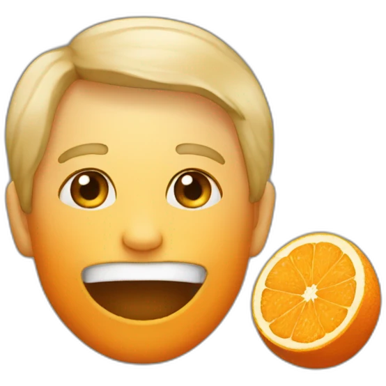 Un humain qui mange une orange emoji